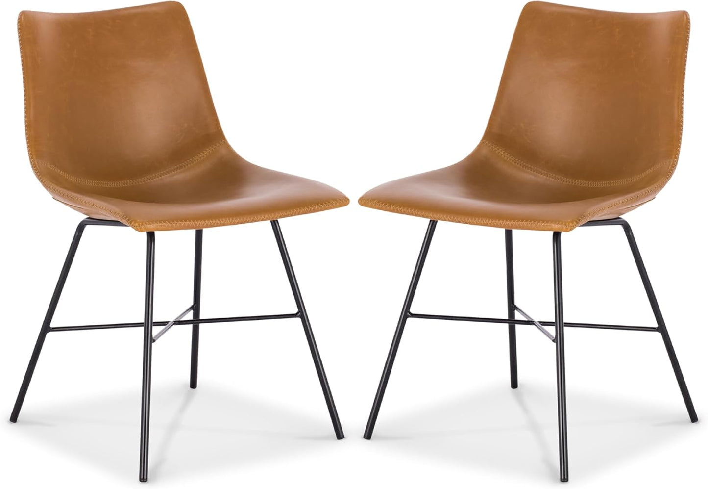 Counter Stool 24 Inches - Counter Height Bar Stools Set of 2 - Sturdy Kitchen Stools with Backs - Comfortable Bar Chair - Modern Countertop-High Chairs, Kitchen Island Barstools – Brown